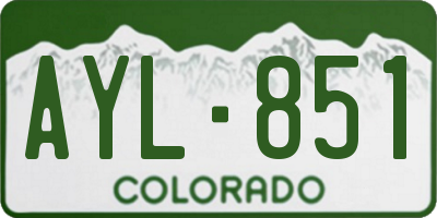 CO license plate AYL851