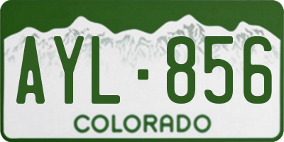 CO license plate AYL856