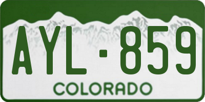 CO license plate AYL859