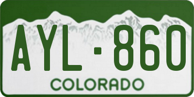 CO license plate AYL860