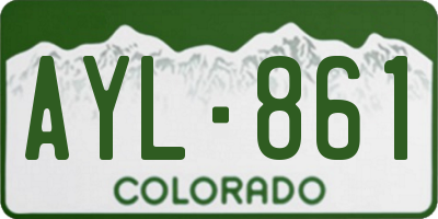 CO license plate AYL861