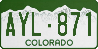 CO license plate AYL871