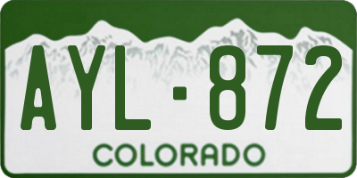 CO license plate AYL872