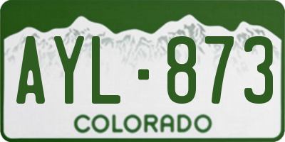 CO license plate AYL873