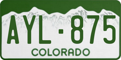 CO license plate AYL875