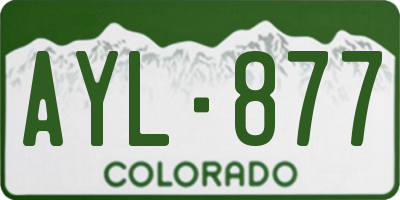 CO license plate AYL877