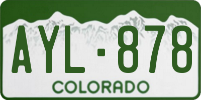 CO license plate AYL878