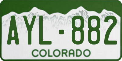 CO license plate AYL882