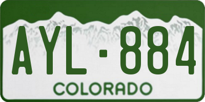 CO license plate AYL884