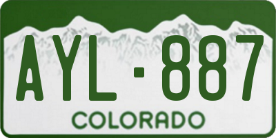 CO license plate AYL887