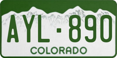 CO license plate AYL890