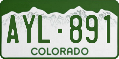 CO license plate AYL891