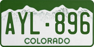 CO license plate AYL896