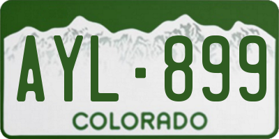 CO license plate AYL899
