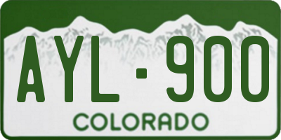 CO license plate AYL900