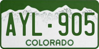 CO license plate AYL905