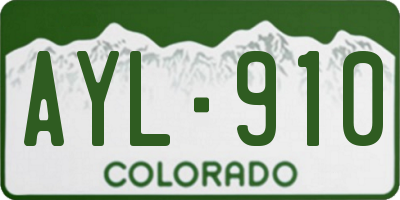 CO license plate AYL910