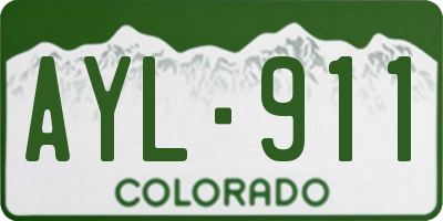 CO license plate AYL911