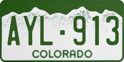 CO license plate AYL913