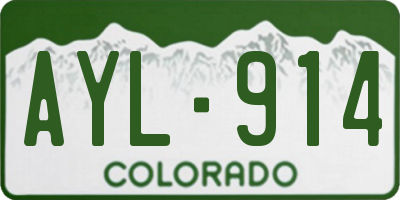 CO license plate AYL914