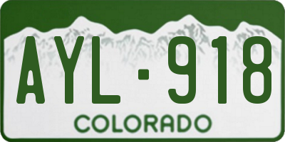 CO license plate AYL918