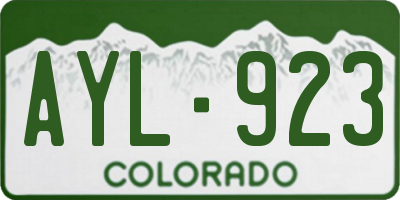 CO license plate AYL923