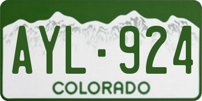 CO license plate AYL924