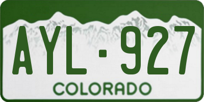 CO license plate AYL927