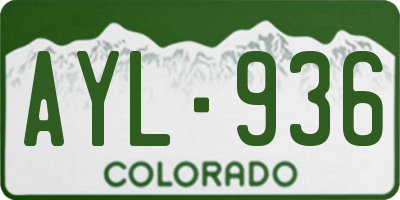 CO license plate AYL936