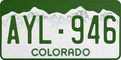 CO license plate AYL946