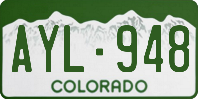 CO license plate AYL948