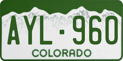 CO license plate AYL960