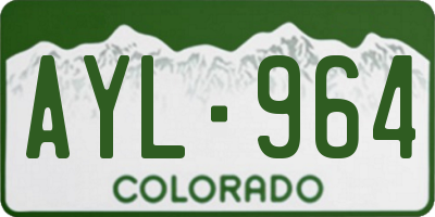 CO license plate AYL964
