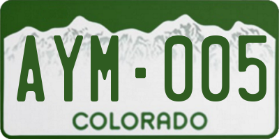 CO license plate AYM005