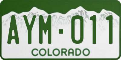 CO license plate AYM011
