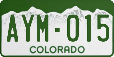 CO license plate AYM015