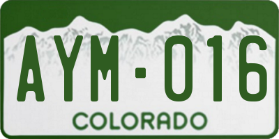 CO license plate AYM016