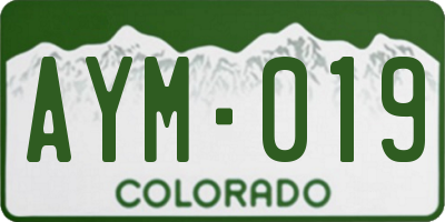 CO license plate AYM019