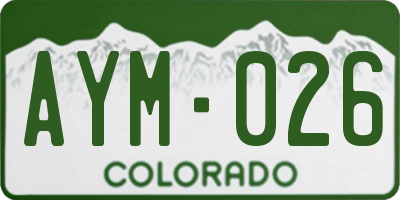 CO license plate AYM026