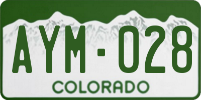 CO license plate AYM028