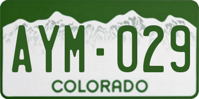 CO license plate AYM029