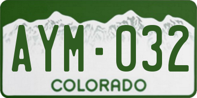 CO license plate AYM032