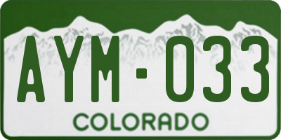 CO license plate AYM033