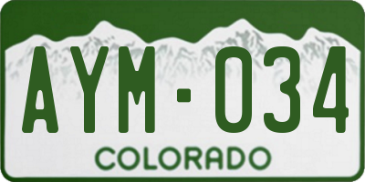 CO license plate AYM034