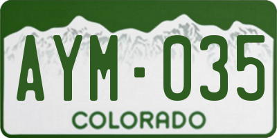 CO license plate AYM035