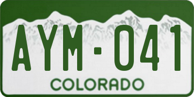 CO license plate AYM041