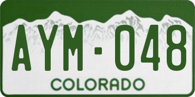 CO license plate AYM048