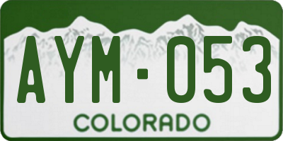 CO license plate AYM053