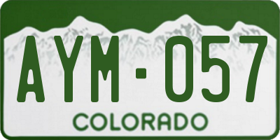 CO license plate AYM057