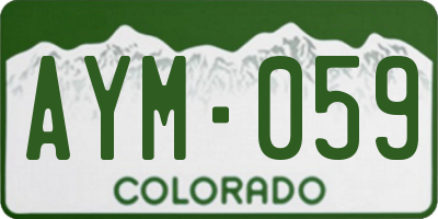 CO license plate AYM059